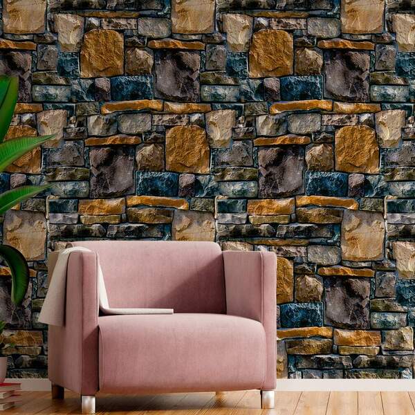 Papel De Parede Pedra Modelo 61-60x300cm