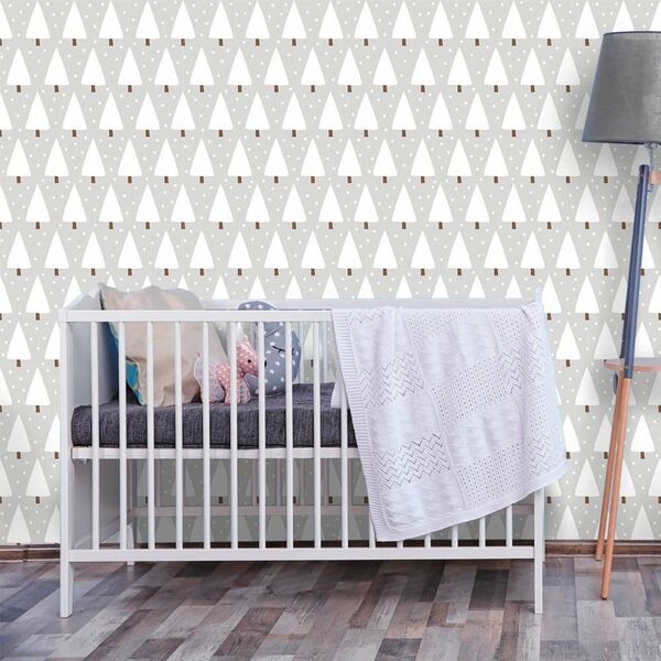 Papel De Parede Pinheirinho Inverno - 0 50 X 3 00 Metros