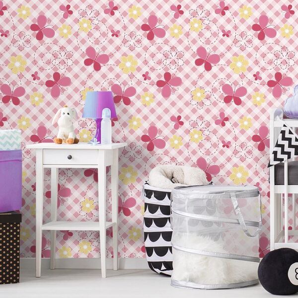 Papel De Parede Pink Baby - 0 50 X 3 00 Metros