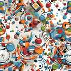 Papel De Parede Pintura 3d Decorativa Arte Bolas Coloridas Co