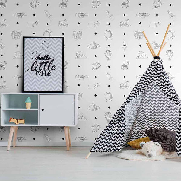 Papel De Parede Play Colorir 98108 - Rolo: 10m X 0,53m