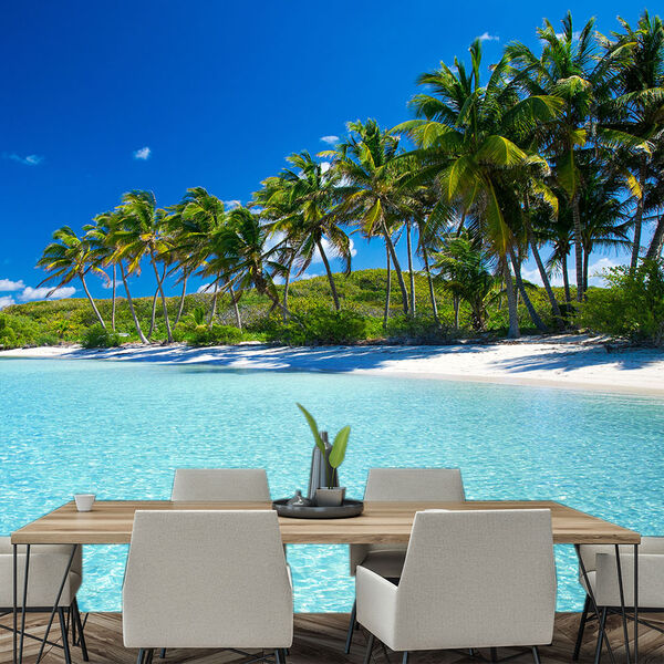 Papel De Parede Praia Paisagem Coqueiro Mar Sala Painel - 127