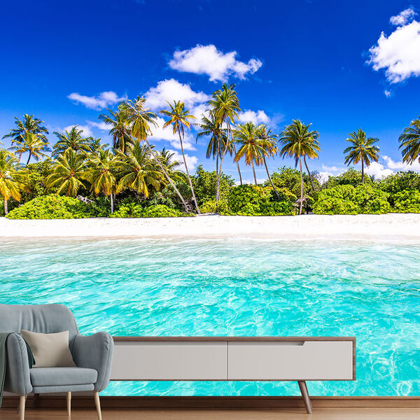 Papel De Parede Praia Paisagem Mar Natureza Sala Painel - 108