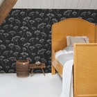 Papel De Parede Preto E Branco Estampado Flores Escandinavo 4