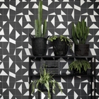 Papel De Parede Preto E Branco Mosaico Quarto 4m²