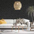 Papel De Parede Preto E Cinza Geométricos-60x300cm