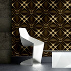 Papel De Parede Preto Geométrico Lavável 3d Texturizado 14m²