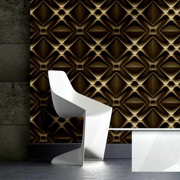 Papel De Parede Preto Geométrico Lavável 3d Texturizado 14m²