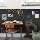 Papel De Parede Preto Italiano Lousa Quadro Preto Quarto