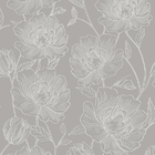 Papel De Parede Pronta Entrega - Floral Cinza 3803