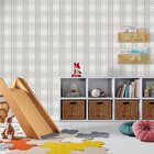 Papel De Parede Pronta Entrega - Xadrez Cinza