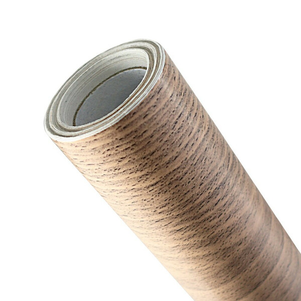 Papel De Parede Pvc Madeira Escura 5mx45cm