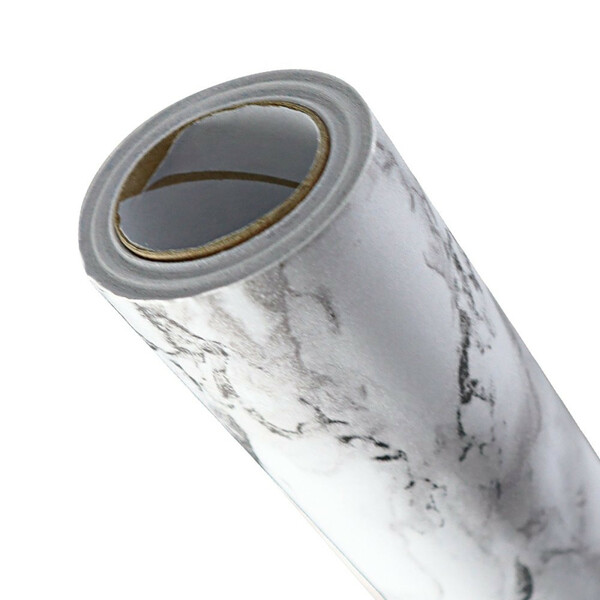 Papel De Parede Pvc Marmorizado Preto E Branco