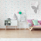 Papel De Parede Quadrados Azul Cinza E Rosa 2,70x0,57m