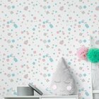 Papel De Parede Quadrados Azul Cinza E Rosa 2,70x0,57m