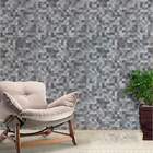 Papel De Parede Quadriculados Tons De Cinza-60x300cm