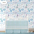 Papel De Parede Quarto Bebê Infantil Nuvens Azul