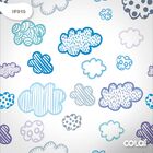 Papel De Parede Quarto Bebê Infantil Nuvens Azul