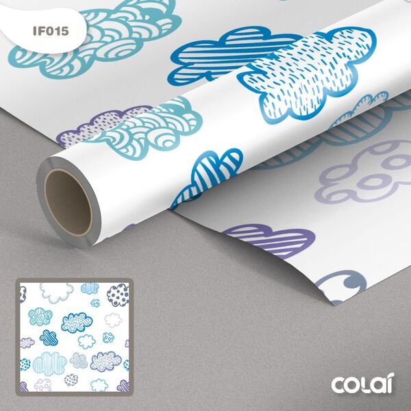 Papel De Parede Quarto Bebê Infantil Nuvens Azul