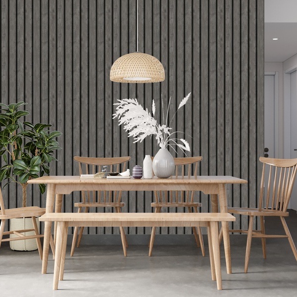 Papel De Parede Ripa Larga Estilo Madeira Natural Cinza 9m