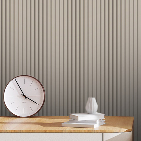 Papel De Parede Ripado Amadeirado Marrom Linho 9m