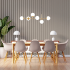 Papel De Parede Ripado Amadeirado Marrom Linho Quarto 10m