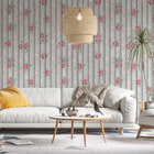 Papel De Parede Ripado Azul Florido-60x300cm