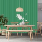 Papel De Parede Ripado De Madeira Cor Verde Esmeralda 6m