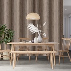 Papel De Parede Ripado Fina Madeira Rustica Marrom 15m