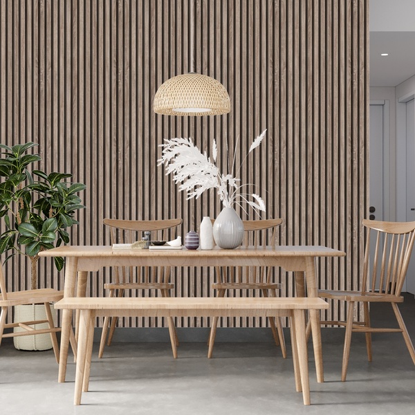 Papel De Parede Ripado Fina Madeira Rustica Marrom 18m