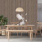 Papel De Parede Ripado Fina Madeira Rustica Marrom 9m