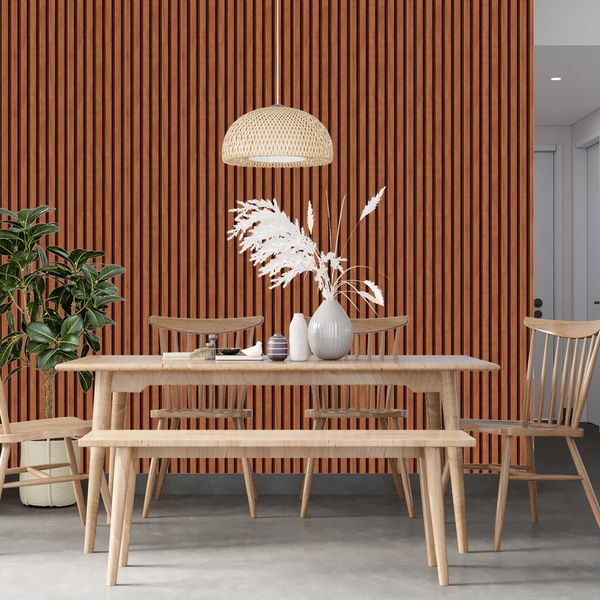 Papel De Parede Ripado Fino Estilo Madeira Cedro Rosa 12m