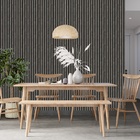 Papel De Parede Ripado Fino Estilo Madeira Natural Cinza 12m