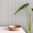 Papel De Parede Ripado Fino Textura De Madeira Branca 18m