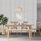 Papel De Parede Ripado Fino Textura De Madeira Branca 18m