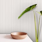 Papel De Parede Ripado Largo Amadeirada Branco Claro 15m