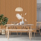 Papel De Parede Ripado Largo De Madeira Autocolante  3m