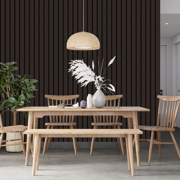 Papel De Parede Ripado Largo Estilo De Madeira Tabaco 3m