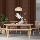 Papel De Parede Ripado Largo Tipo Madeira Freijó Vinil 6m