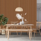 Papel De Parede Ripado Largo Tipo Madeira Pinus Escura 12m