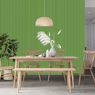 Papel De Parede Ripado Liso Amadeirado Cor Verde Claro 6m