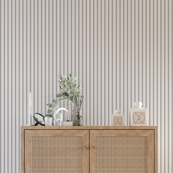 Papel De Parede Ripado Liso De Madeira Branca Auto 9m