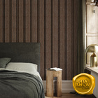 Papel De Parede Ripado Madeira 3d Adesivo Lavável Quarto 3m