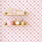 Papel De Parede Rosa Com Bolinhas Adesivo 2,70x0,57m