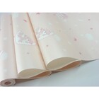 Papel De Parede - Rosa Com Desenhos Infantis - Rolo Com 10m X