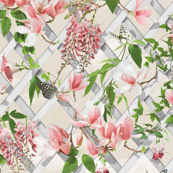 Papel De Parede Rosa Escape L59710 - Rolo Fechado De 0 53cm X