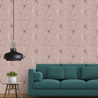 Papel De Parede Rose Gloss Geométrico Lavável Para Sala