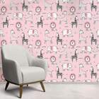 Papel De Parede Safari Rosa-60x300cm