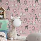 Papel De Parede Safari Rosa-60x300cm