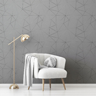 Papel De Parede Sala Cinza Geométrico Auto Colante 9m